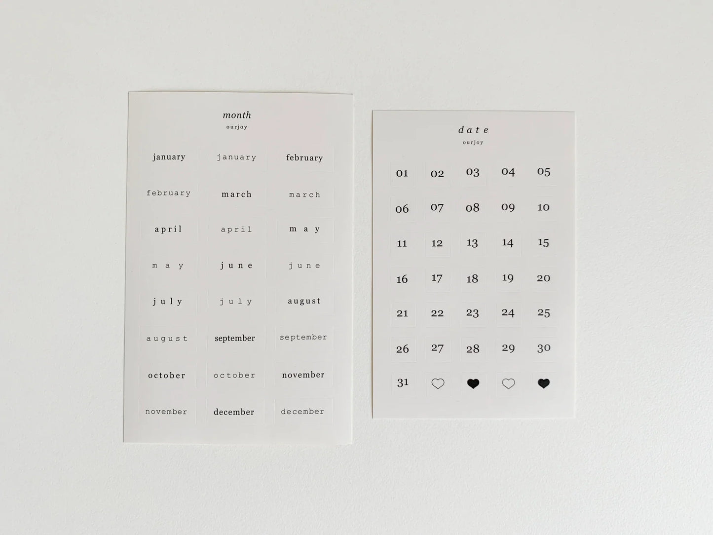 Autocollants de date