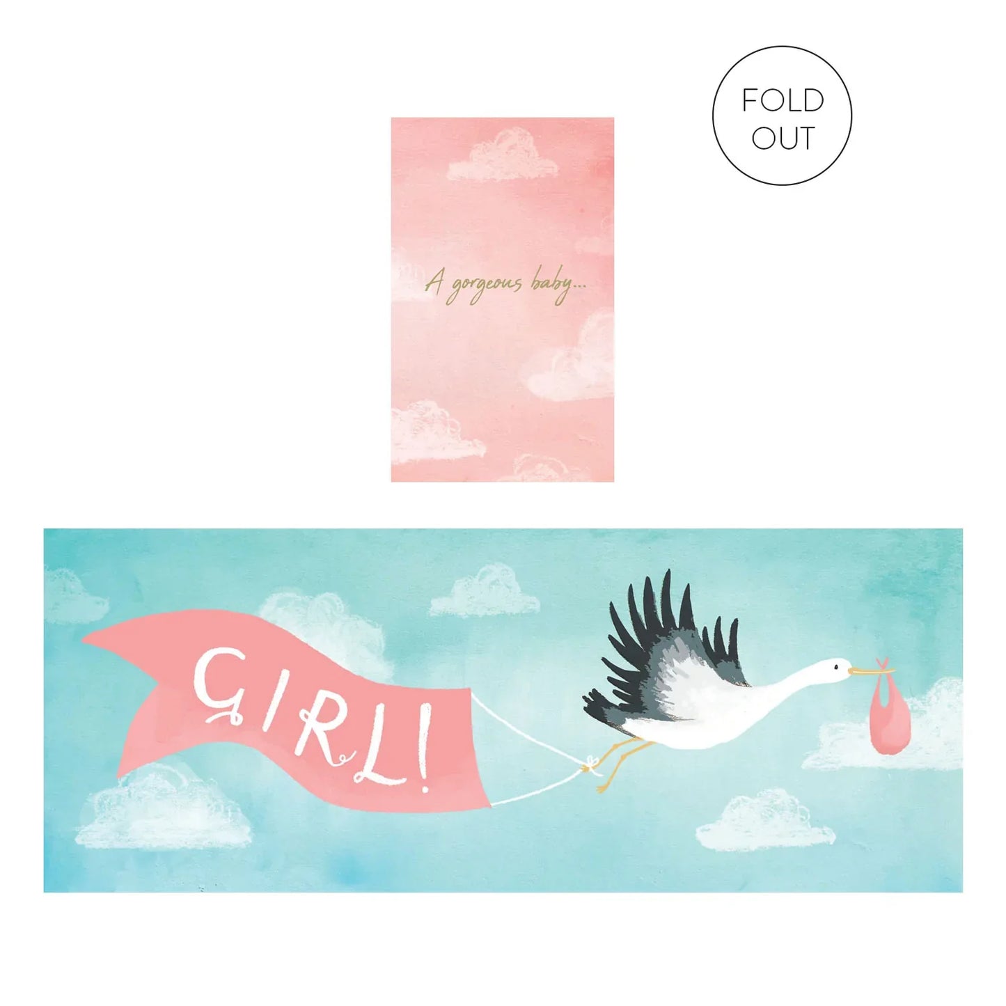 Magnifique carte extensible pour bébé fille