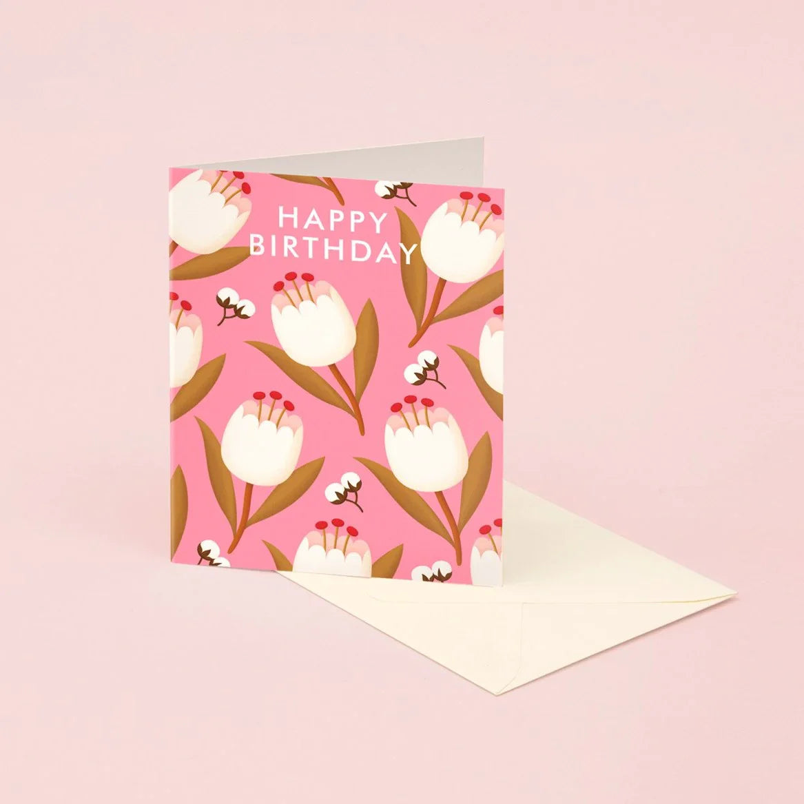 Carte d'anniversaire Tulipe Rose