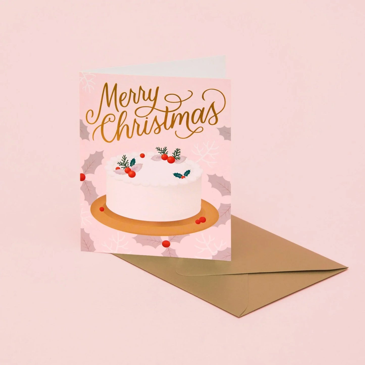 Carte de dessert de Noël - Rose