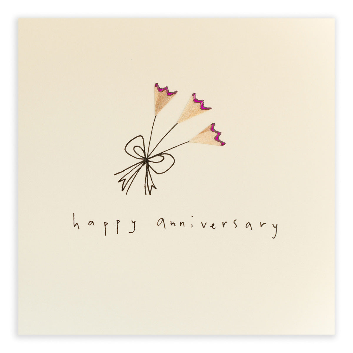 Carte anniversaire Fleurs roses - Copeaux de crayon