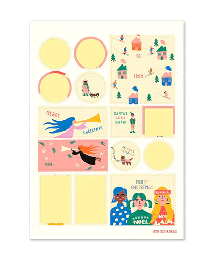 Autocollants et étiquettes de Noël amusants 