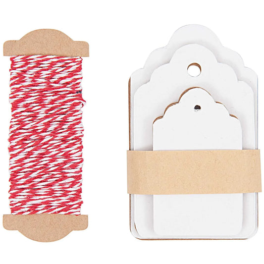 Étiquettes cadeaux à ornement blanc