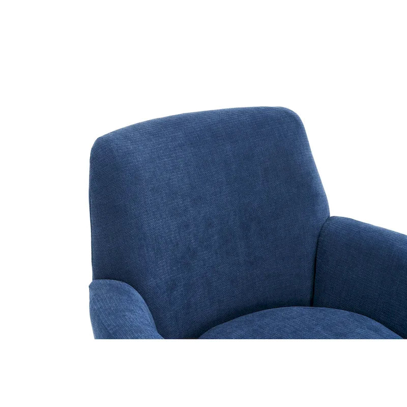 Blue Upholstered Swivel Barrel Chair - 300lb Capacity