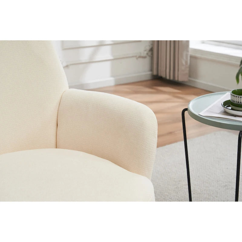 Blue Upholstered Swivel Barrel Chair - 300lb Capacity