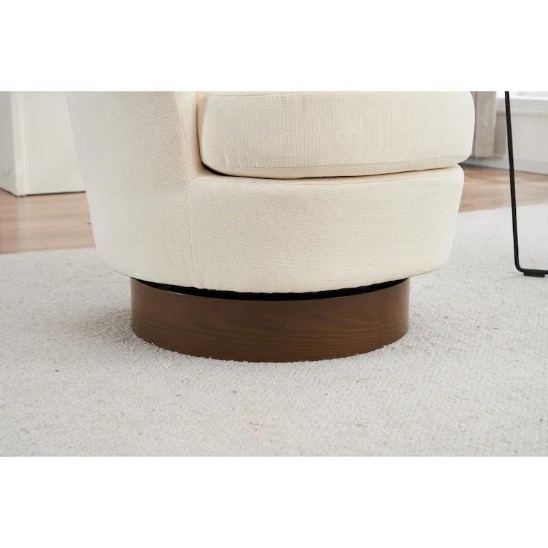 Blue Upholstered Swivel Barrel Chair - 300lb Capacity