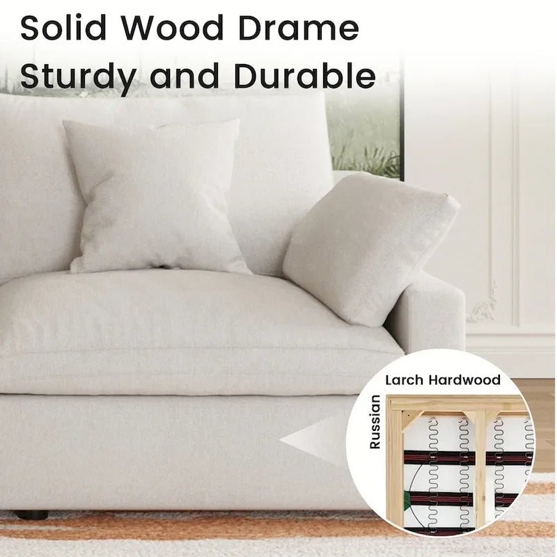 Modular Sectional Sofa Cloud Couch, 119.29  Oversized U Shaped Couch with Chaise Ottomans for Living Room