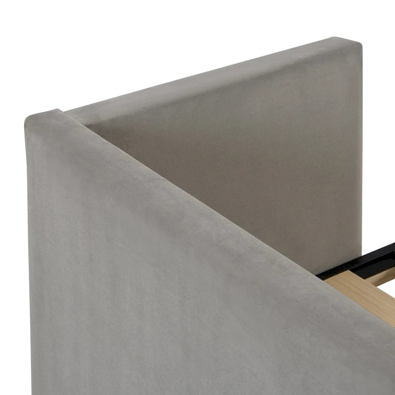 Beige Upholstered Twin Daybed with Trundle