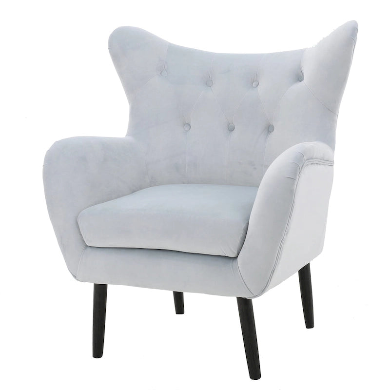 Velvet Wingback Accent Chair - Single Seat