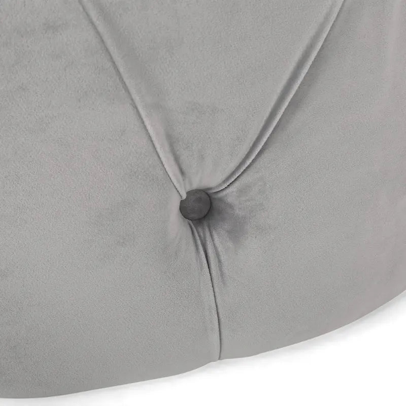 Modern Glam Round Tufted Velvet Ottoman