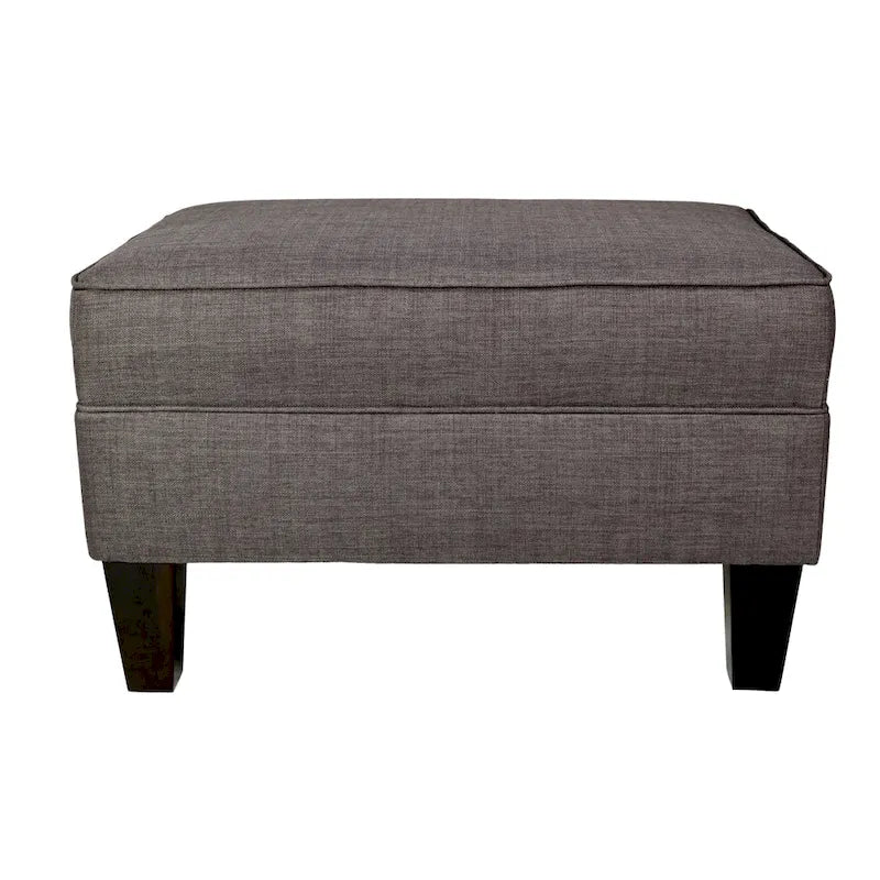 Blue Grey Beige Rectangle Ottoman - Contemporary Fabric Footrest