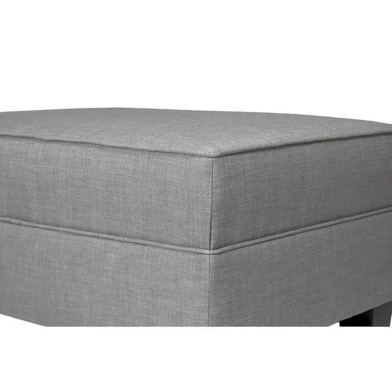 Blue Grey Beige Rectangle Ottoman - Contemporary Fabric Footrest