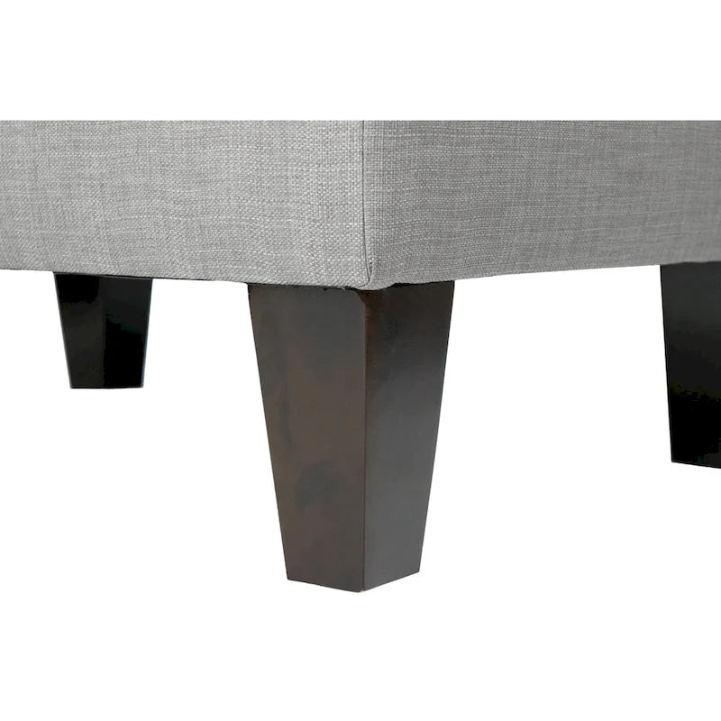 Blue Grey Beige Rectangle Ottoman - Contemporary Fabric Footrest