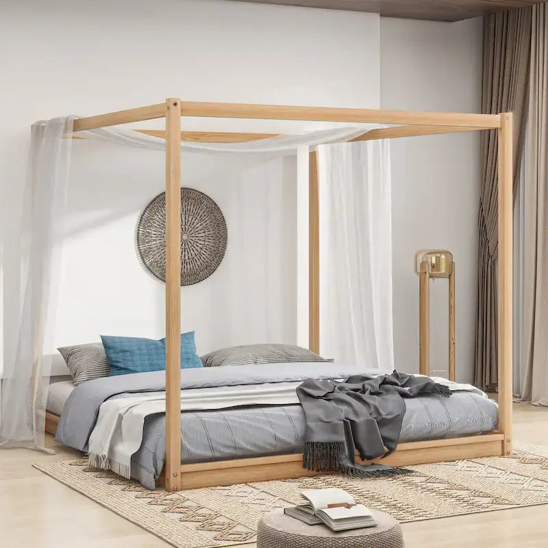 Canopy Platform Bed with Support Legs