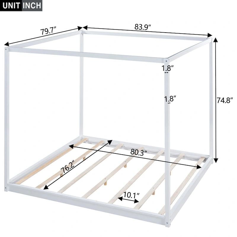 Canopy Platform Bed with Support Legs