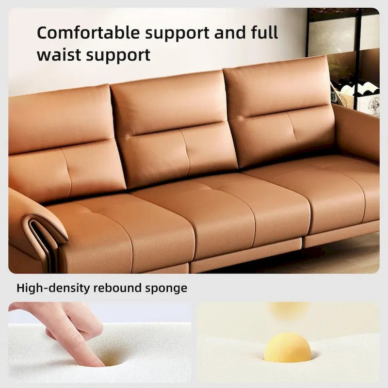 112.5  Vegan Leather Power Reclining Sofa with USB Charging Port
