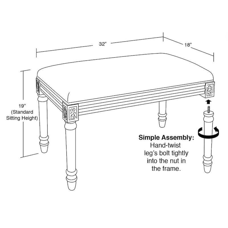 Taupe Tuscan Floral Bench with Wood Stain Finish