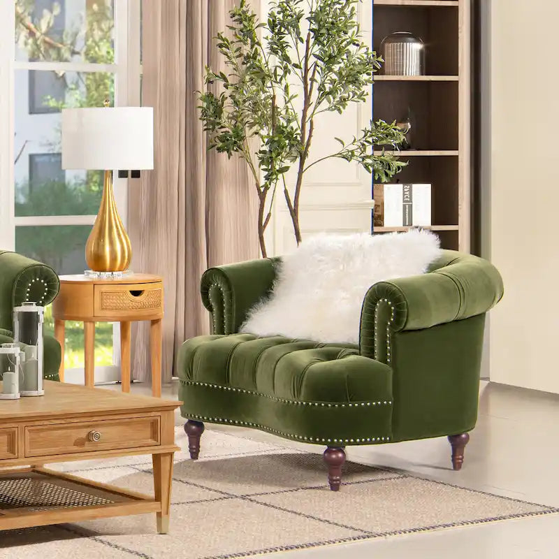 Accent Chair with Upholstered Seat and Sturdy Frame