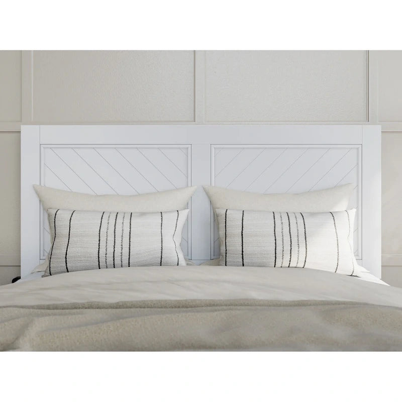 Full Platform Bed with Trundle - Walnut/White - Sleeps 2