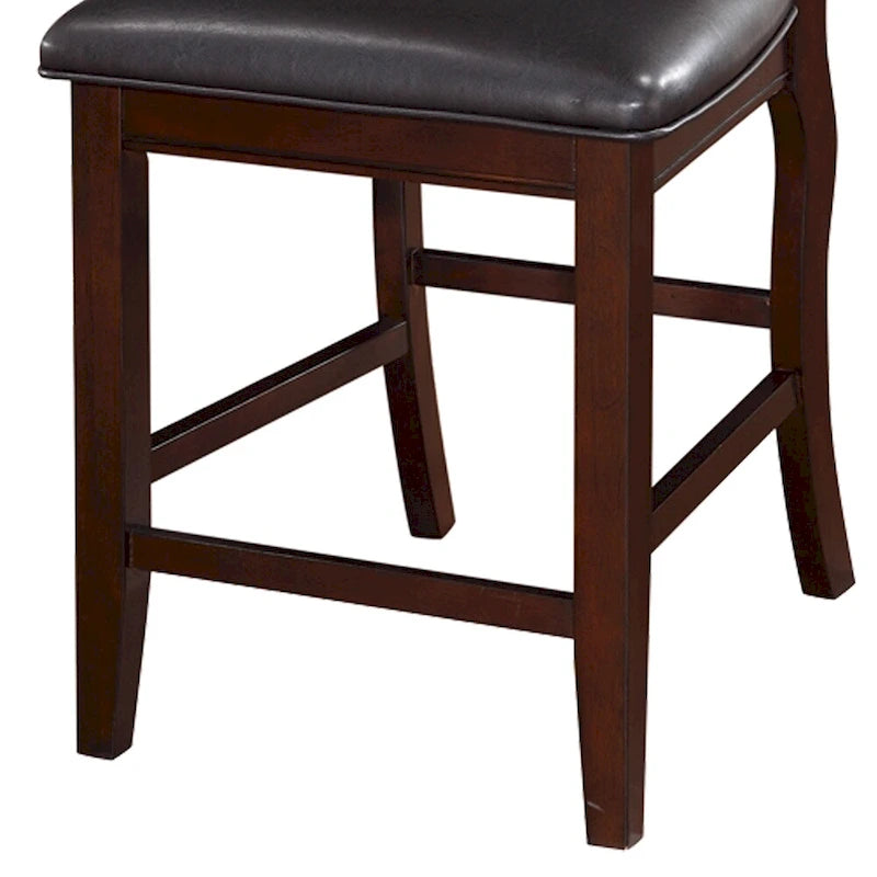 Wooden Armless High Chair, Espresso Brown & Black, Set of 2