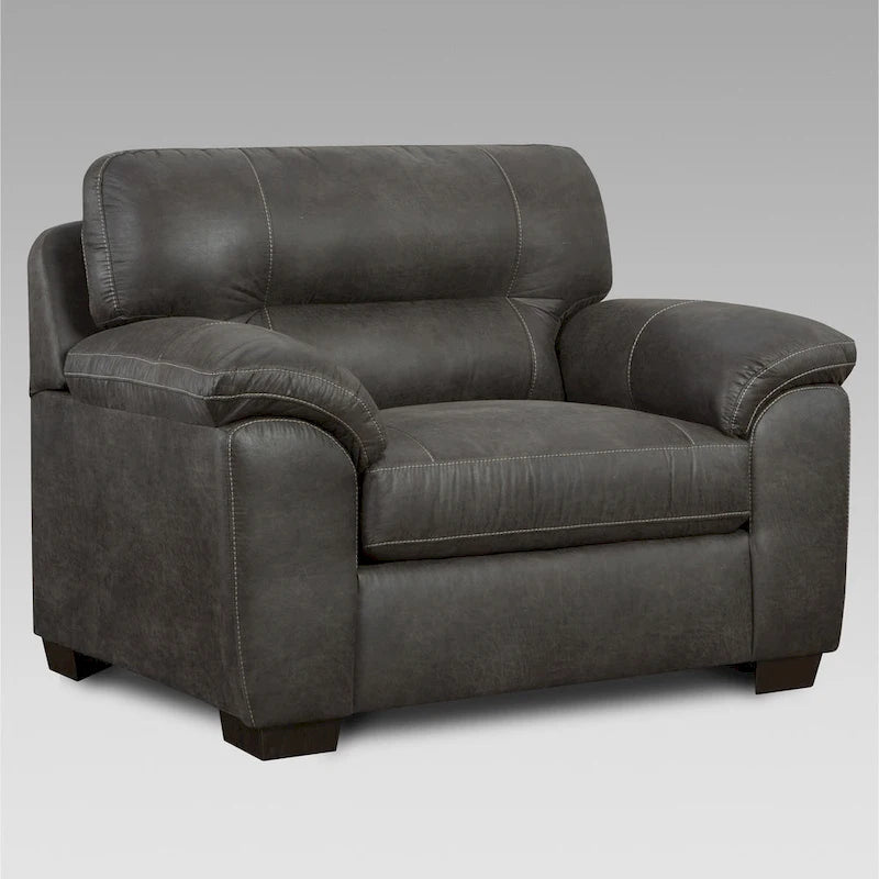 Sequoia Ash Fabric Pillow-Top Arm Chair with Ottoman