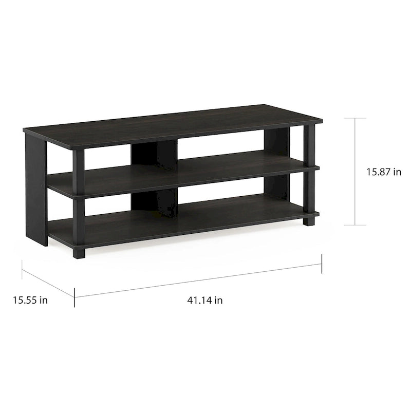 Espresso Brown Wood 3-Tier TV Stand for TVs up to 50 Inch