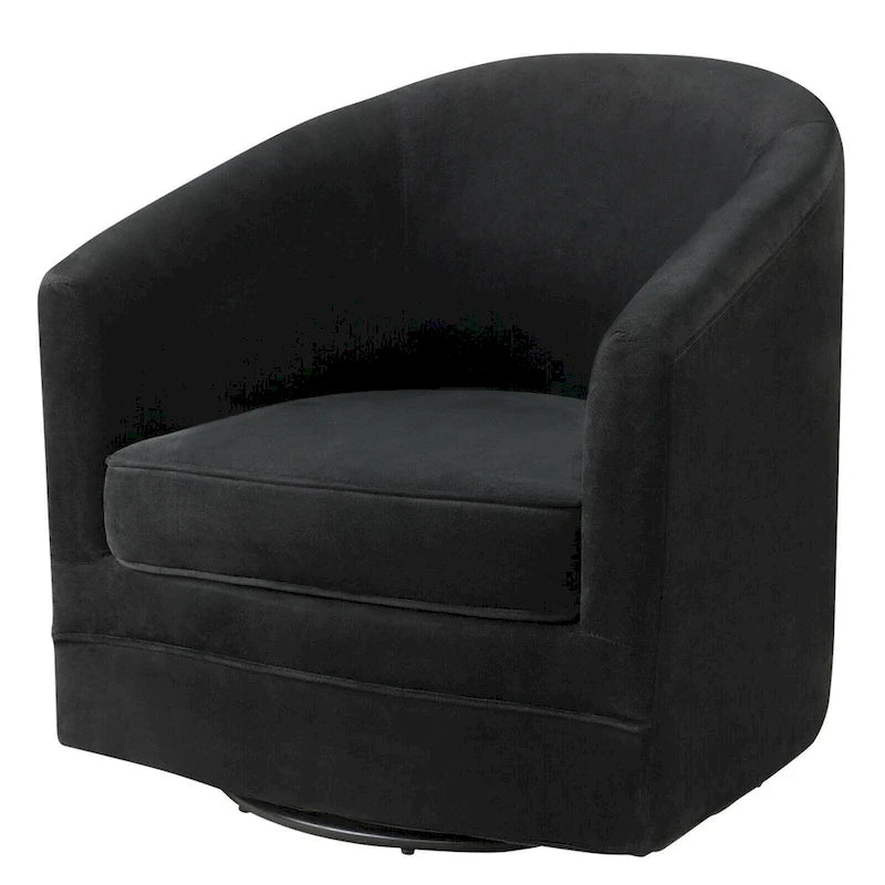 Modern Swivel Barrel Chair with Metal Base - 30.5  x 31  x 28.5  (L x W x H)