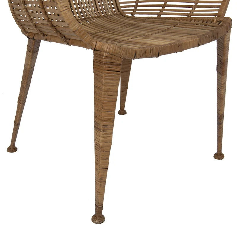 Rattan and Metal Arm Chair