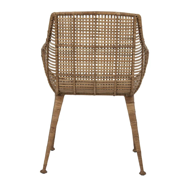 Rattan and Metal Arm Chair