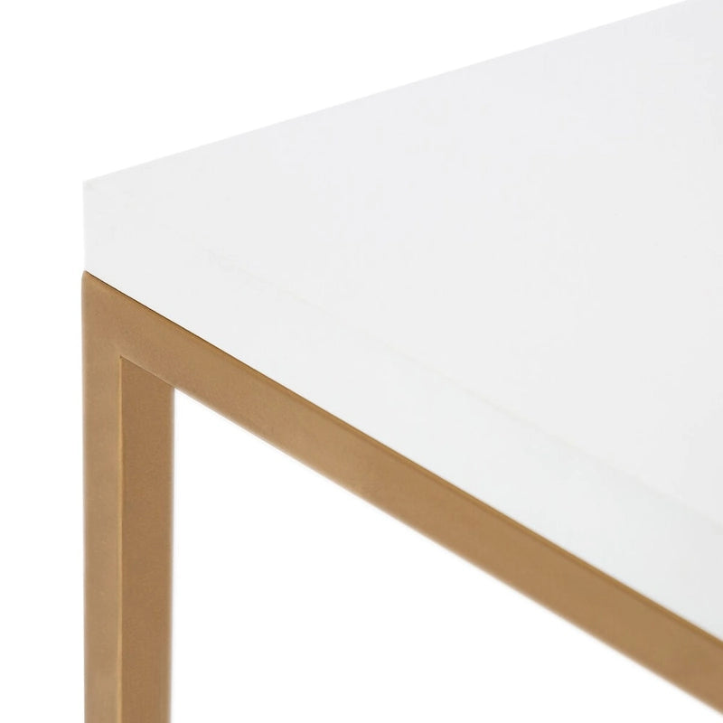 Wood and Metal Coffee Table Modern Geometric Design