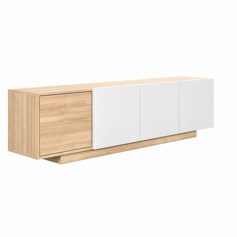 White TV Stand with Doors for TVs up to 80"