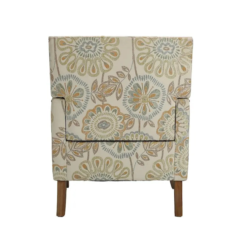 Fabric Upholstered Accent Chairs with Wood Legs