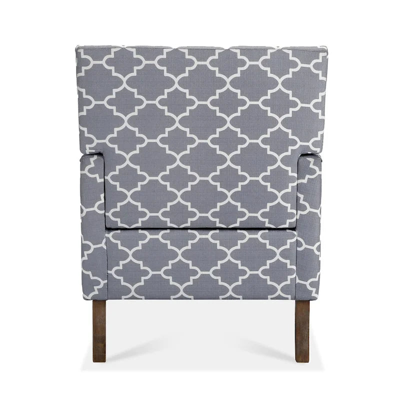 Fabric Upholstered Accent Chairs with Wood Legs