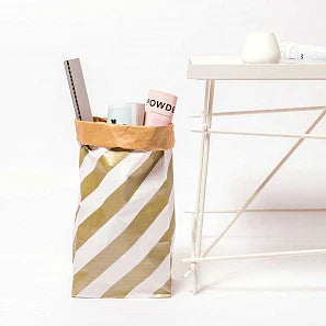 Sac à fond bloc doré moyen