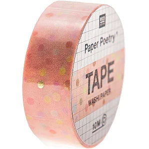 Poésie en papier, pois roses, ruban adhésif décoratif (washi tape)