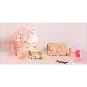 Sac en papier rose artisanal