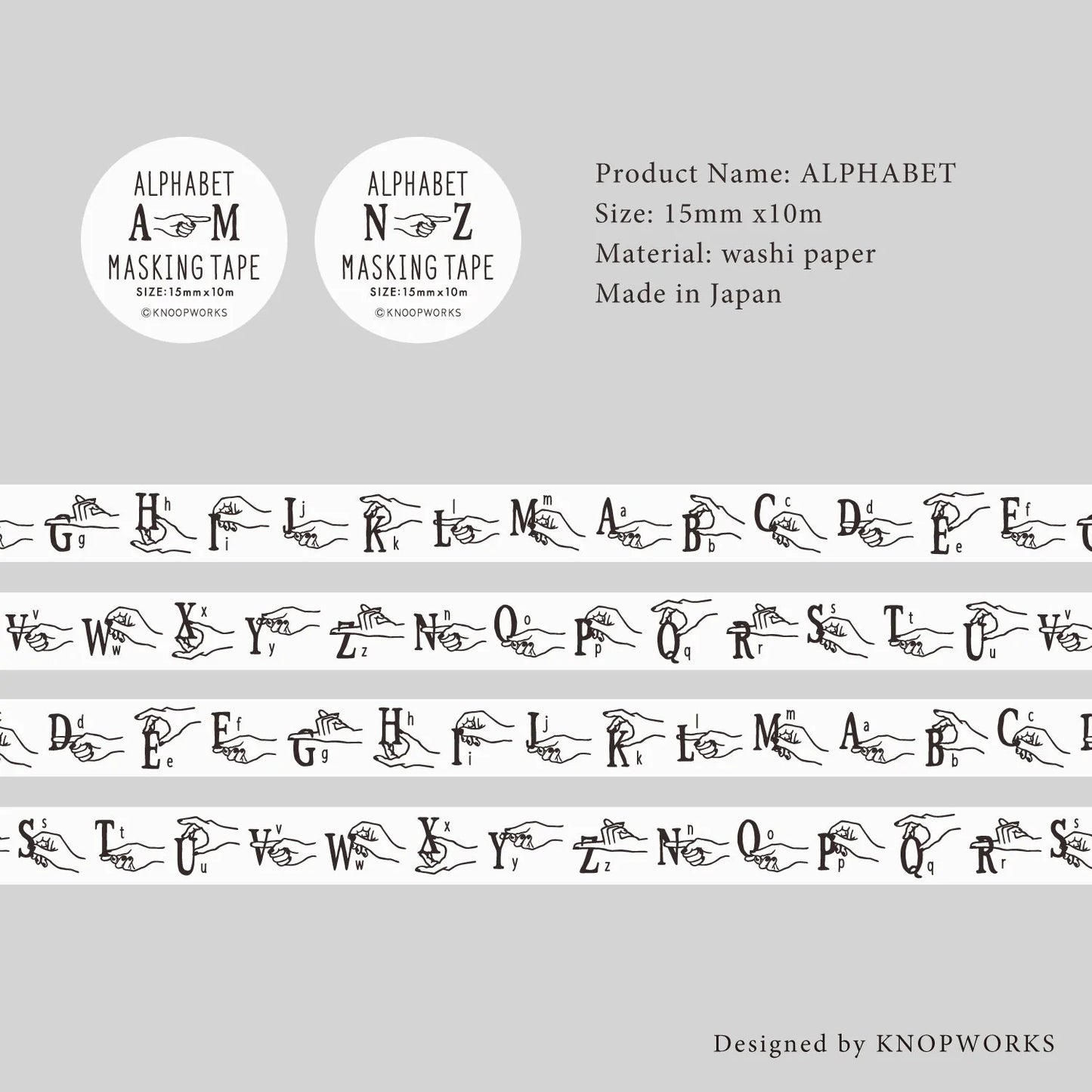 Alphabet Knoop Works (AM, NZ) Washi Tape 