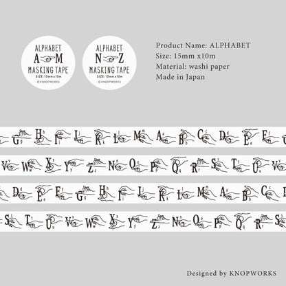 Alphabet Knoop Works (AM, NZ) Washi Tape 