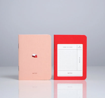 Collection Season Paper Maison Mini Carnet de Poche - Vierge et quadrillé