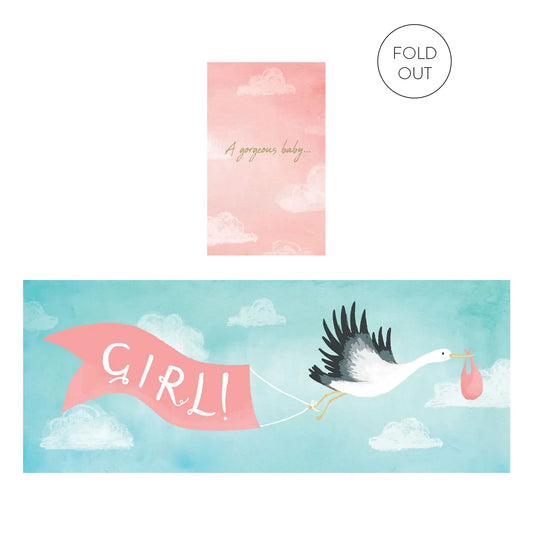 Magnifique carte extensible pour bébé fille