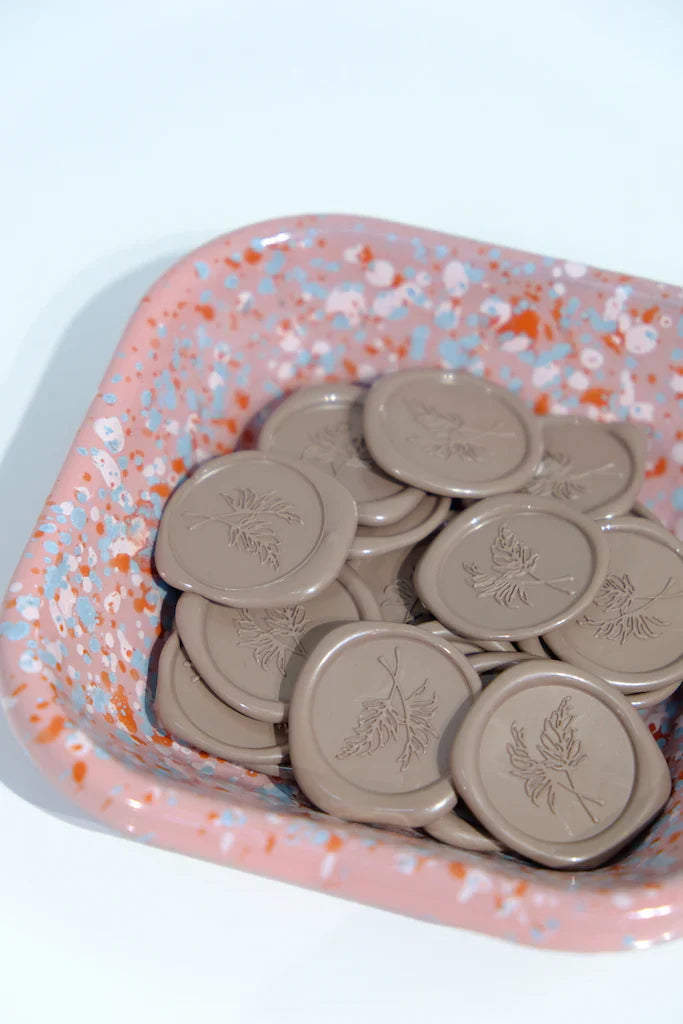 Sceaux de cire en forme de fougère argentée 