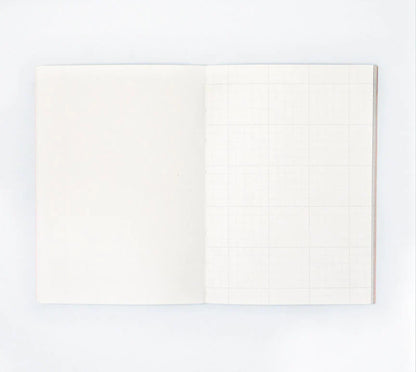 Carnet à plat A5 « Fleurs griffonnées lilas » de la collection Completist - Vierge, quadrillé et ligné