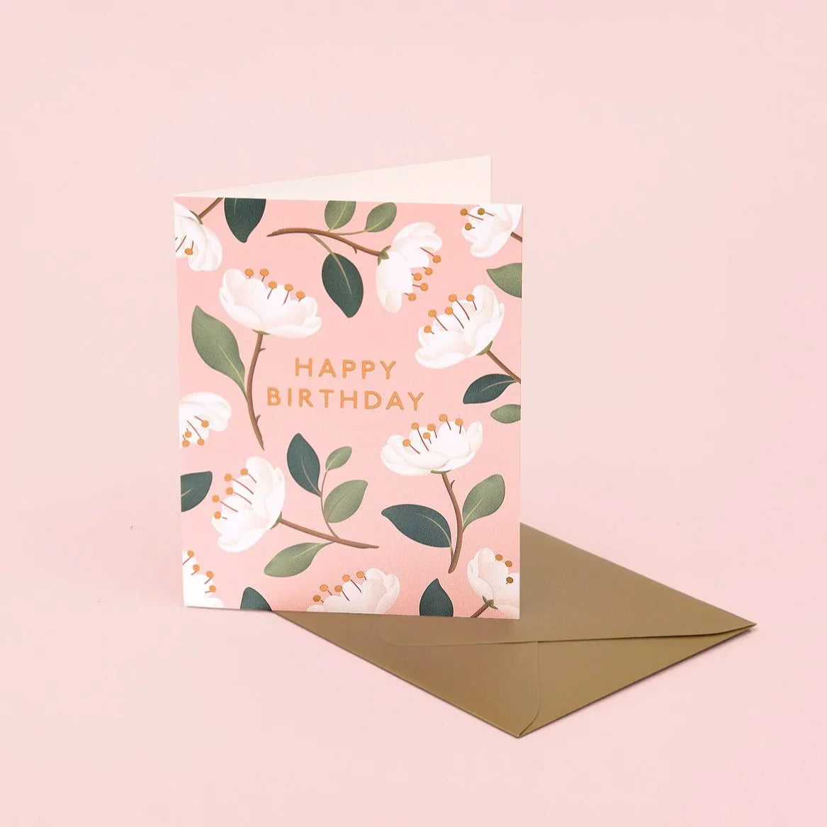 Carte d'anniversaire Magnolia - Rose poudré 