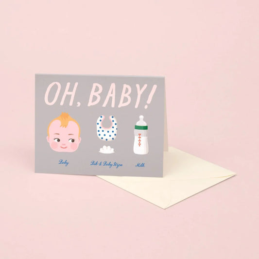 Carte « Oh Baby » pour une fête prénatale 