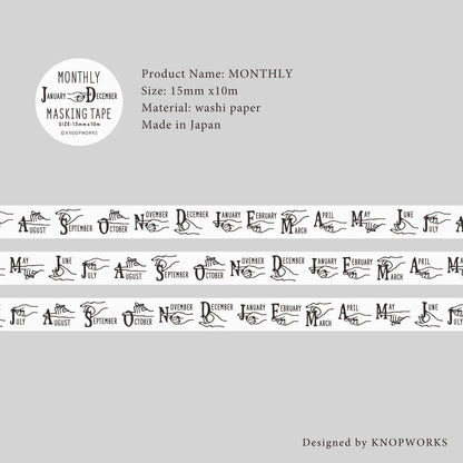 Ruban adhésif décoratif mensuel Knoop Works 