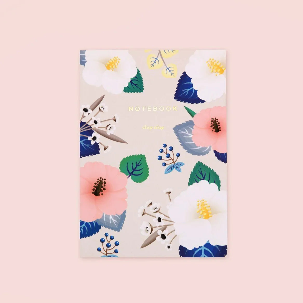 Carnet Hibiscus Clap Clap couleur ivoire - Ligné