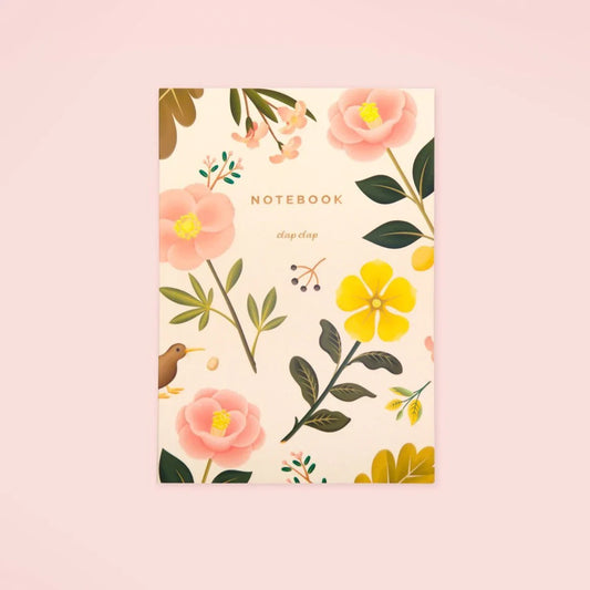 Carnet Clap Clap Garden Bloom couleur crème - Ligné 