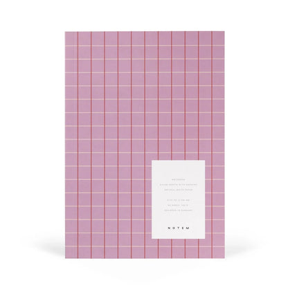Carnet à couverture souple Notem VITA - Format moyen, quadrillé rose, ligné
