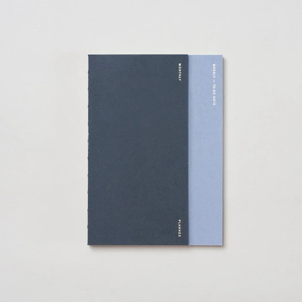 Agenda 3 en 1 A5 - Bleu anthracite - Mensuel/Hebdomadaire/À faire