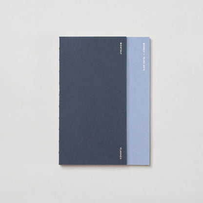 Agenda 3 en 1 A5 - Bleu anthracite - Mensuel/Hebdomadaire/À faire